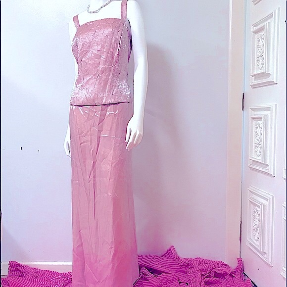 🆕2pc Elegant RoseGold Formal Dress w/Fine Jacket - Picture 7 of 16
